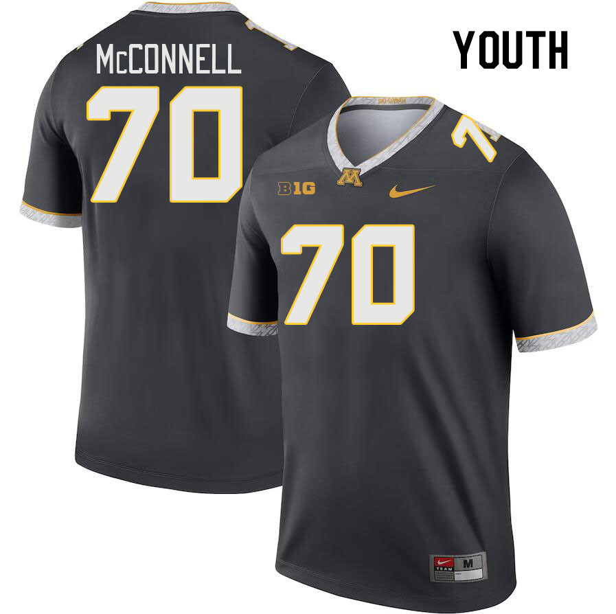 Youth #70 Cade McConnell Minnesota Golden Gophers College Football Jerseys Stitched-Charcoal - Click Image to Close